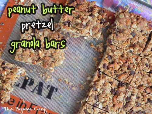 Peanut Butter Pretzel Granola Bars | The Pajama Chef