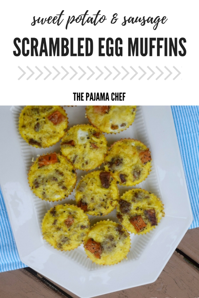 Layered sweet potato and sausage scrambled egg muffins to make your mornings better! These little treats are so flavorful and delicious. They're toddler approved and freeze great!